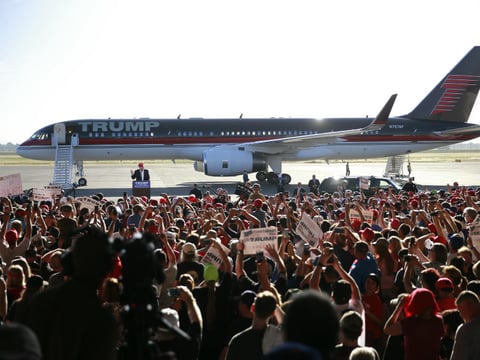 Republican presidential candidate Donald Trump speaks at a rally, Wednesday, June 1, 2016, in Sacramento, Calif.